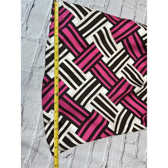 Milly of New York black & Pink Geometric Silk Tank Tortoise Shell Links Size 2. - Picture 6 of 7